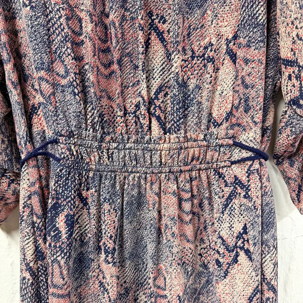 Floreat Zahara Peasant Dress Medium Snakeskin Print Anthropologie